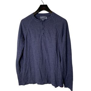 Faherty Cloud Cotton Pima henley long sleeve shirt navy men's size large